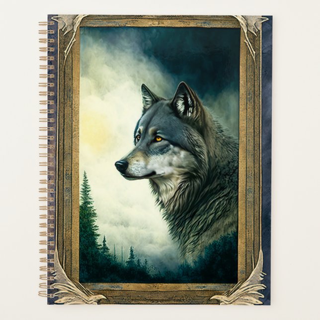 Haunting Digital Illustration Wolf Planer (Vorderseite)