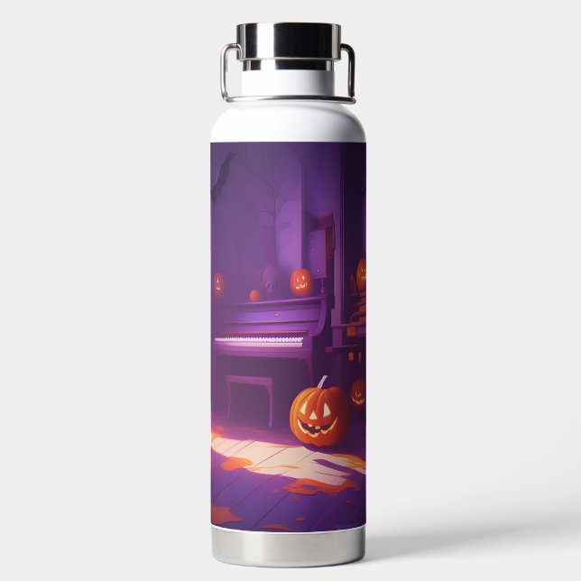 Haunting Harmonics: Halloween-Wasserflasche Trinkflasche (Rückseite)