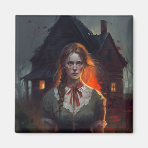 Haunting house magnet