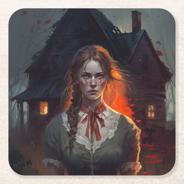 Haunting house rechteckiger pappuntersetzer (Vorderseite)