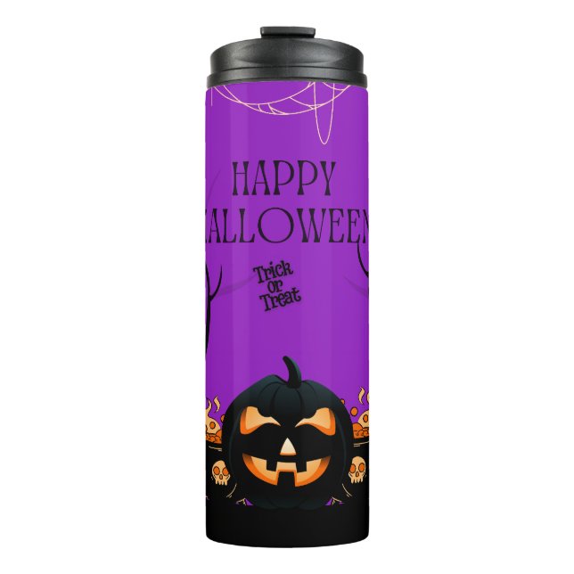 Haunting Pumpkin Halloween Thermosbecher (Vorderseite)