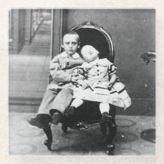 Haunting Vintage Sibling Portrait  Glasuntersetzer