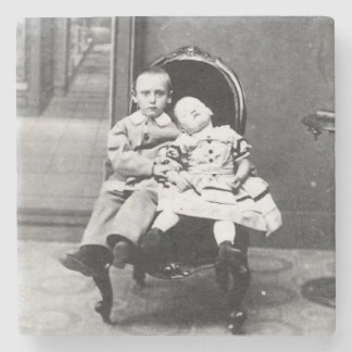 Haunting Vintage Sibling Portrait  Steinuntersetzer