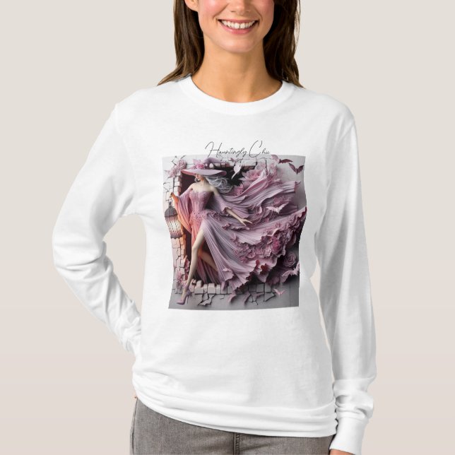 Hauntys Chic 3D Halloween Hexenmeister T - Shirt (Vorderseite)