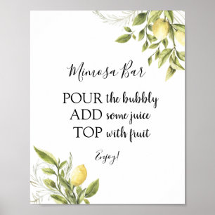 Haupt-Limonen-Mimosa-Bar-Getränkeschild Poster
