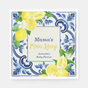 Haupt Sqeeze Blue Tile Lemon Citrus Baby Dusche Serviette