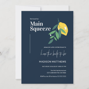 Haupt-Squeeze Blue Lemon Citrus Brautparty Einladung