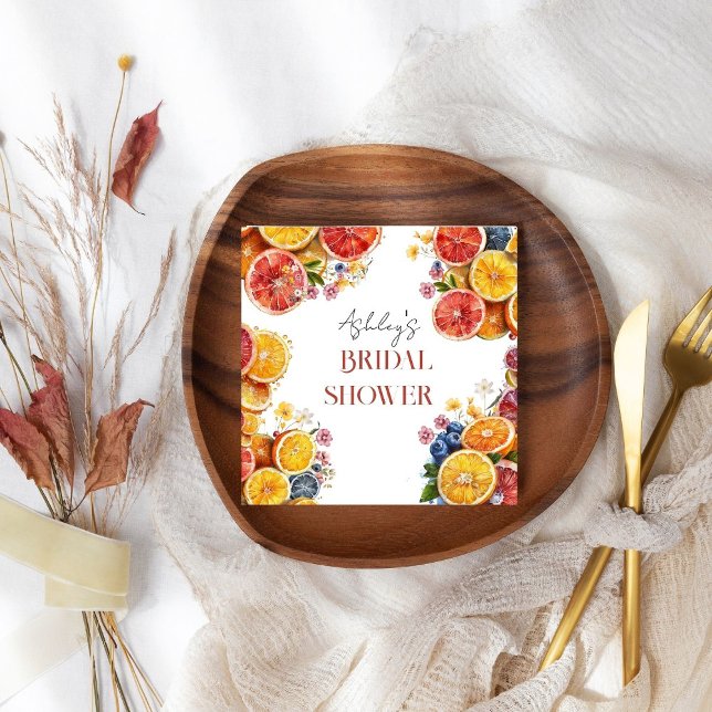 Haupt-Squeeze-Citrus-Brautparty Serviette (Von Creator hochgeladen)