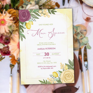 Haupt-Squeeze Citrus Bright Lemon Brautparty Einladung