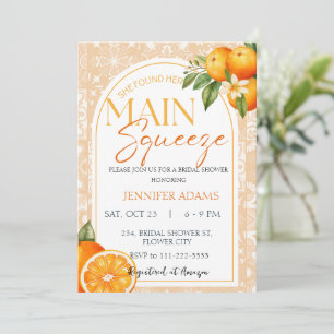 Haupt-Squeeze Citrus Orange Summer Brautparty Einladung