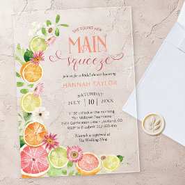 Haupt-Squeeze Citrus Sommer-Brautparty Acryleinladungen