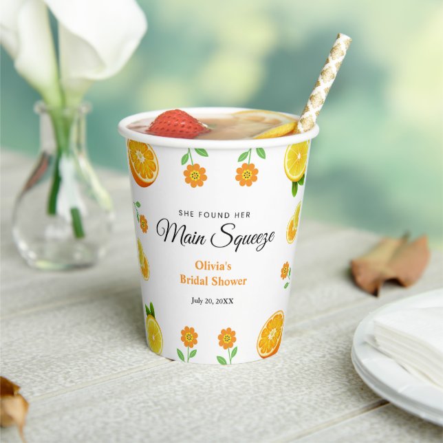 Haupt-Squeeze Citrus Summer Lemon Brautparty Pappbecher (In Situ)