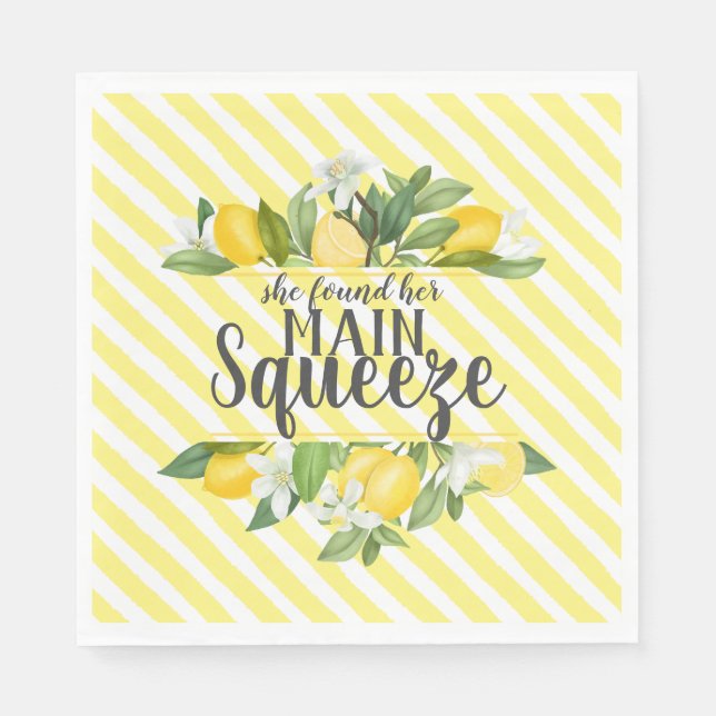 Haupt Squeeze Lemons Brautparty Napkins Serviette (Vorderseite)