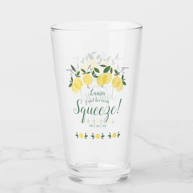 Haupt-Squeeze-Lemons Grünes Brautparty Glas (Vorderseite)