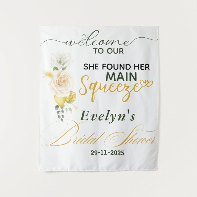 Haupt-Squeeze-Lemons-Rose Brautparty Hintergrund Wandteppich (Vorderseite)