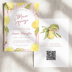 Haupt-Squeeze-QR-Code-Zitronen-Junggesellinnenabsc Einladung