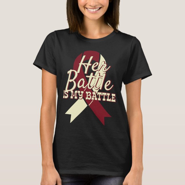 Haupt- und Hals-Krebs-Bewusstseins-Shirt ihr Kampf T-Shirt (Vorderseite)