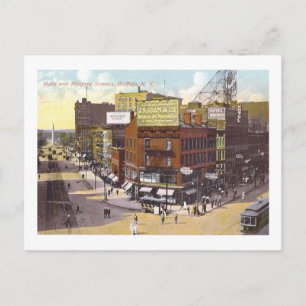 Haupt- und Niagara-Straßen, Buffalo, New York Vint Postkarte