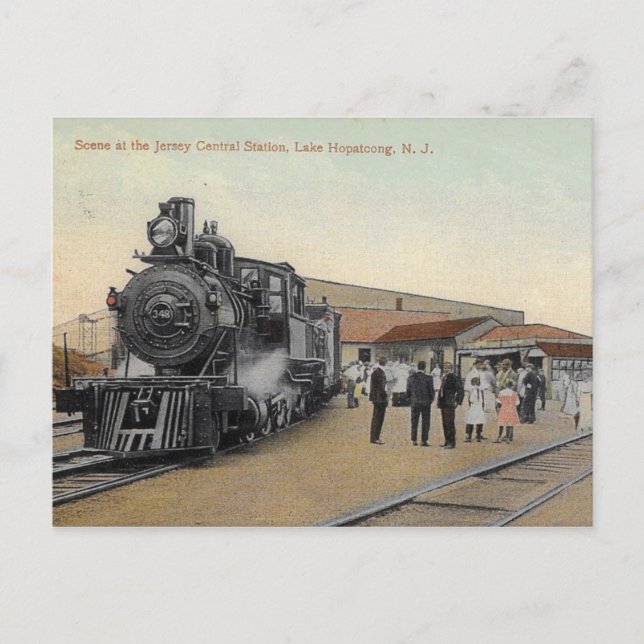Hauptbahnhof Jersey, Lake Hopatcong NJ Postkarte (Vorderseite)