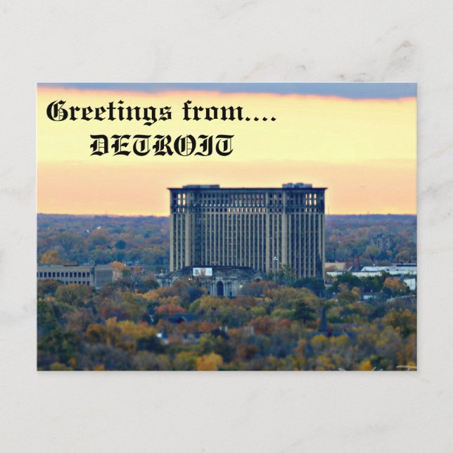 Hauptbahnhof Michigan (Bahnhof), Detroit, MI Postkarte (Vorderseite)