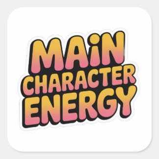 Hauptcharakter-Energie - Ästhetische Motivation  Quadratischer Aufkleber