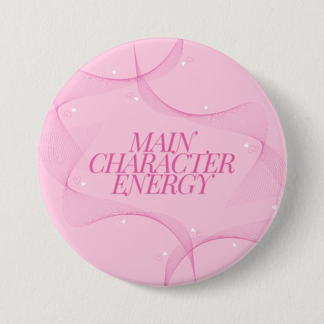 Hauptcharakter-Energie Rosa Zitat Button (Vorderseite)