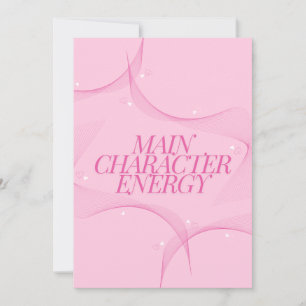 Hauptcharakter-Energie Rosa Zitat Einladung