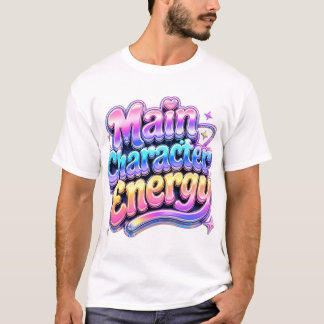 Hauptcharakter-Energie Y2K Retro-Blasen-Text-T-Shi T-Shirt