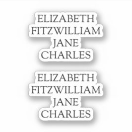 Hauptcharaktere Stolz und Vorurteile Jane Austen Aufkleber