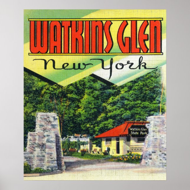 Haupteingang Aussicht auf den Watkins Glen Staat P Poster (Vorne)