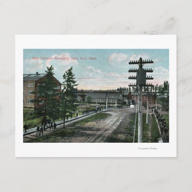 Haupteingangsansicht der Marine Postkarte (Vorderseite)