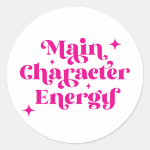 Hauptfigur Energie rosa Runder Aufkleber