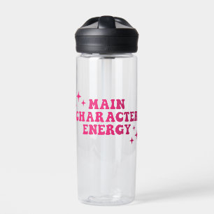 Hauptfigur Energie rosa Trinkflasche