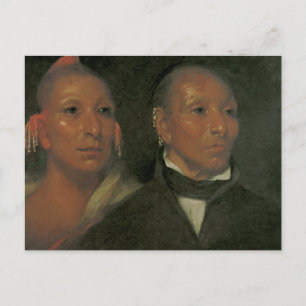 Häuptling Black Hawk und sein Sohn Postkarte