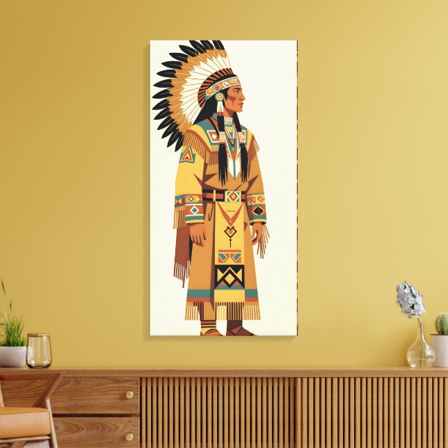 Häuptling der Native Americans Leinwanddruck (Insitu (Wohnzimmer))