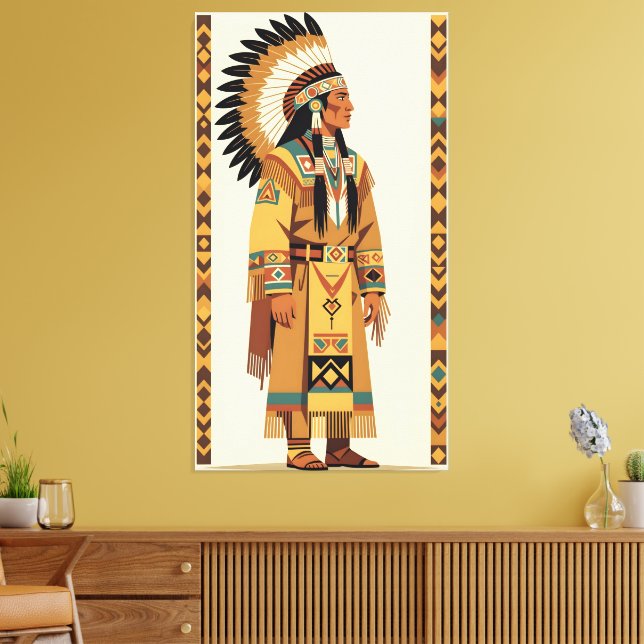 Häuptling der Native Americans Leinwanddruck (Insitu (Wohnzimmer))