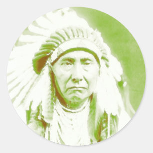 Häuptling Joseph indianischer Führer Runder Aufkleber