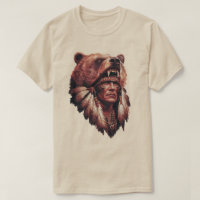 Häuptling mit Bärenfell