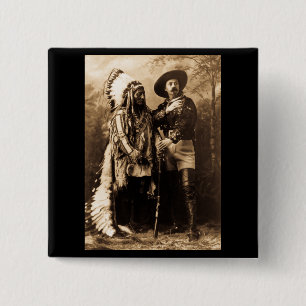 Häuptling Sitting Bull und Buffalo Bill 1895 Button