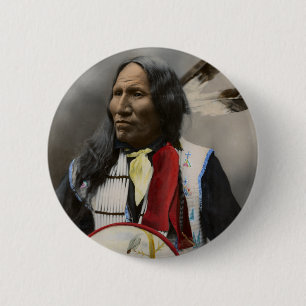 Häuptling Strikes With Nose, Oglala Sioux 1899 Button