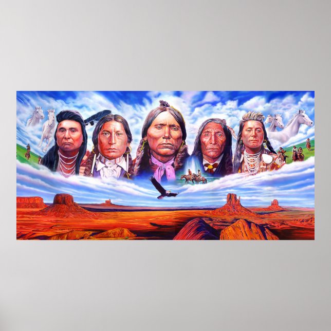 Häuptlinge von amerikanische Ureinwohner Poster (Vorne)