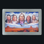 Häuptlinge von amerikanische Ureinwohner Rechteckige Gürtelschnalle<br><div class="desc">Berühmte Native Amerikanische Ureinwohner Chiefs</div>
