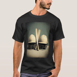Hauptmann des Cricket-Teams Vintag Cricket Bat and T-Shirt