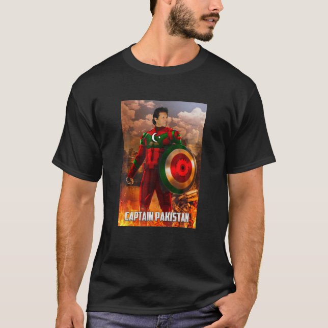 Hauptmann Pakistan Imran Khan PTI Pakistan Unterst T-Shirt (Vorderseite)