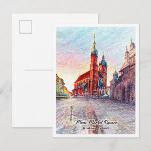 Hauptmarkt Krakau Polen Postkarte