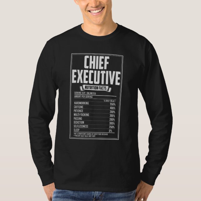 Hauptnahrungsfakte der Führungskraft T-Shirt (Vorderseite)