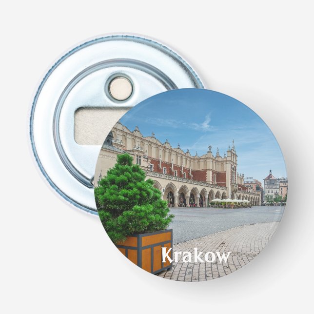 Hauptplatz der Altstadt von Krakau, Polen Flaschenöffner (Vorderseite)
