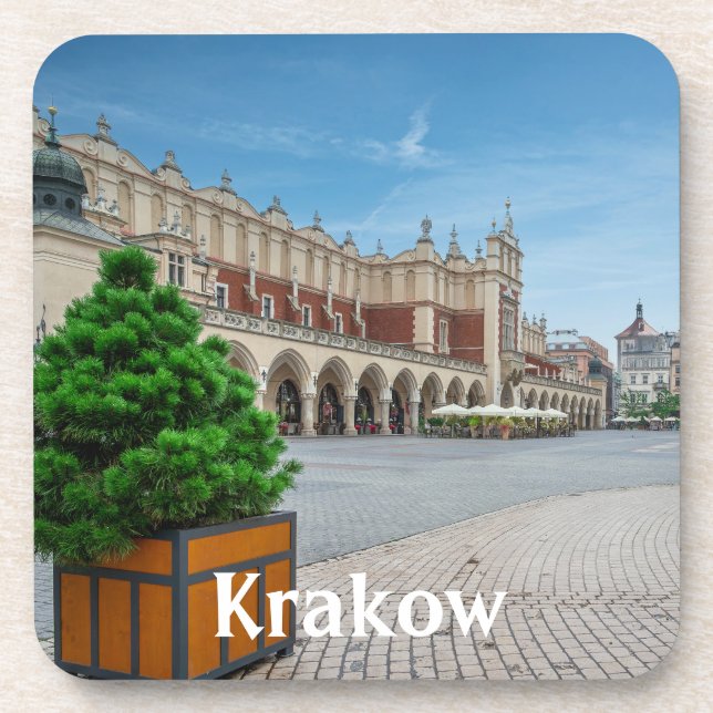 Hauptplatz der Altstadt von Krakau, Polen Getränkeuntersetzer (Vorderseite)