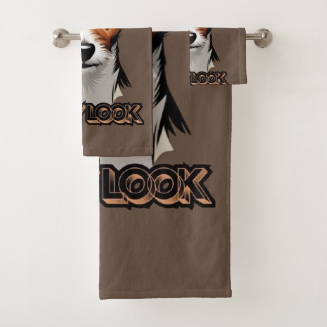 Hauptportrait "White and Brown Terrier" Badhandtuch Set (Insitu)