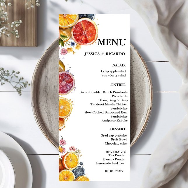 Hauptpresse Cirtus Wedding Brautparty Menükarte (Von Creator hochgeladen)